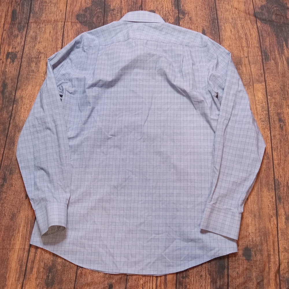 Charles Tyrwhitt Men's Long Sleeve Button Up Shirt Slim Fit Large Blue Plaid - Picture 2 of 7